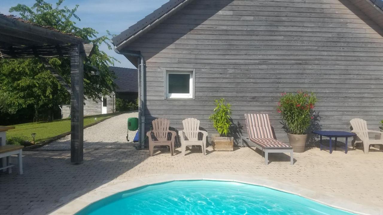 Gite De La Tuillere, Maison Contemporaine En Bois Avec Vue Et Piscine Saint-Aulaire Dış mekan fotoğraf
